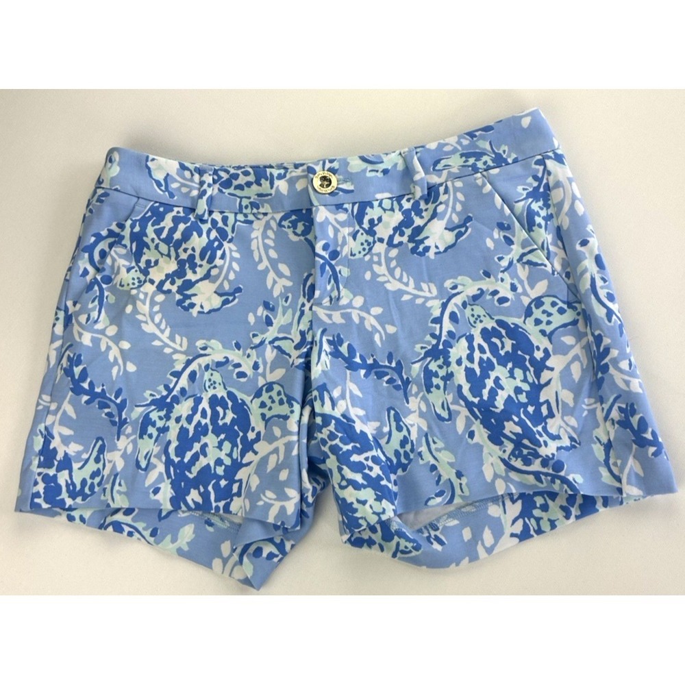 Lilly Pulitzer Sea Turtle Print Beach Vaca Beach Vibe Shorts Size 0